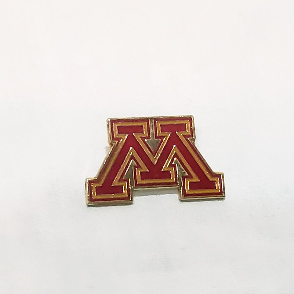 Minnesota Golden Gophers Football Lapel Hat Pin 1" Red Gold tone